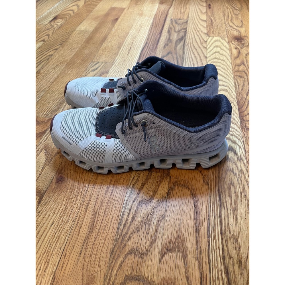 On Cloud 5 Slate Rock Grey Burgundy Running Shoes 59.98157 Womens 9